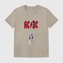 Футболка хлопковая мужская AcDc - roook фильтр amaro, цвет: миндальный