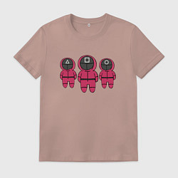 Футболка хлопковая мужская Розовые солдаты игра, цвет: пыльно-розовый