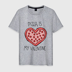 Футболка хлопковая мужская Pizza for valentine, цвет: меланж