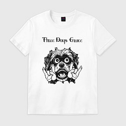 Футболка хлопковая мужская Three Days Grace - rock dog, цвет: белый