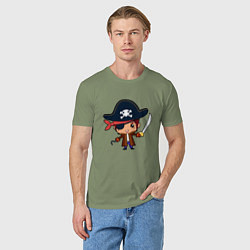 Футболка хлопковая мужская Пират муж - для пары, цвет: авокадо — фото 2