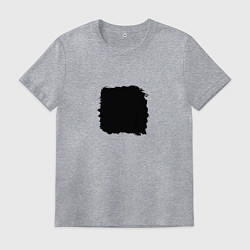 Футболка хлопковая мужская Минималист мужчина - черный квадрат для пары, цвет: меланж
