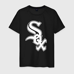 Футболка хлопковая мужская Chicago white sox - baseball, цвет: черный