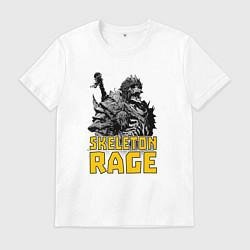 Футболка хлопковая мужская Яростный скелет, цвет: белый