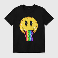 Футболка хлопковая мужская Rainbow smile, цвет: черный