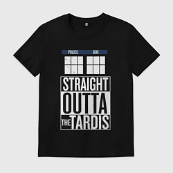 Футболка хлопковая мужская Прямо из Тардиса, цвет: черный