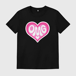 Футболка хлопковая мужская Oh my god love, цвет: черный