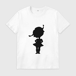 Футболка хлопковая мужская Силуэт поцелуй она - для пары, цвет: белый