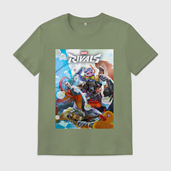 Футболка хлопковая мужская Персонажи - Marvel rivals, цвет: авокадо