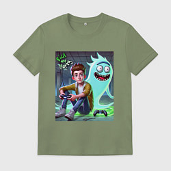 Мужская футболка Морти и призрак Рика Санчеса - нейроарт фантазия