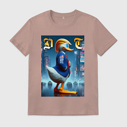 Футболка хлопковая мужская Donald Trump - the lame duck, цвет: пыльно-розовый