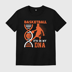 Футболка хлопковая мужская Баскетбол у меня в днк, цвет: черный