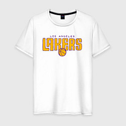 Футболка хлопковая мужская Team Los Angeles Lakers, цвет: белый