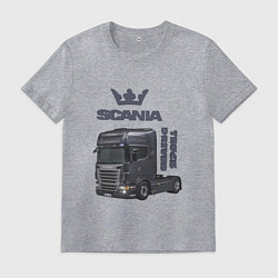 Футболка хлопковая мужская Скания truck driver, цвет: меланж