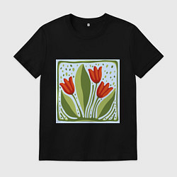 Мужская футболка Цветущие тюльпаны