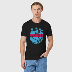 Футболка хлопковая мужская Lakers city, цвет: черный — фото 2