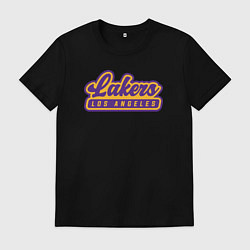 Футболка хлопковая мужская Basketball LA Lakers, цвет: черный