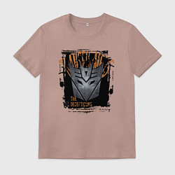 Футболка хлопковая мужская Трансформеры знак десептиконов, цвет: пыльно-розовый
