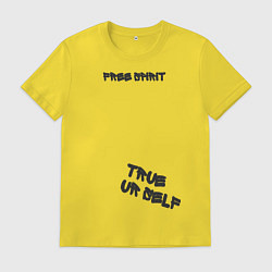 Футболка хлопковая мужская Free spirit, цвет: желтый