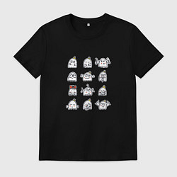 Футболка хлопковая мужская Привидения, цвет: черный