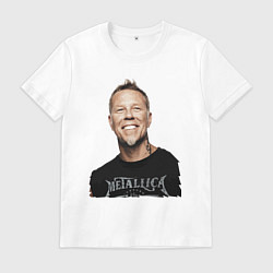 Футболка хлопковая мужская James Alan Hetfield - Metallica leader, цвет: белый