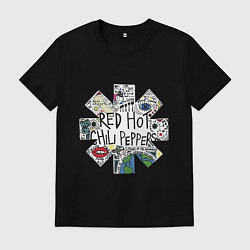 Футболка хлопковая мужская RHCP - logo with songs, цвет: черный