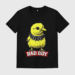 Футболка хлопковая мужская Bad boy chicken, цвет: черный