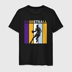 Футболка хлопковая мужская Play basketball, цвет: черный
