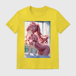 Футболка хлопковая мужская Медсестричка позаботится о тебе, цвет: желтый