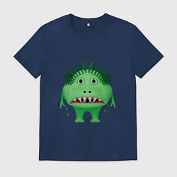 Футболка хлопковая мужская Рыдающий зеленый монстр, цвет: тёмно-синий