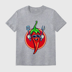 Футболка хлопковая мужская Горячий перчик, цвет: меланж