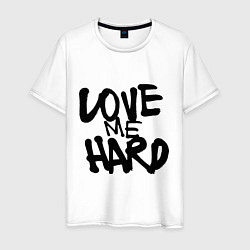 Футболка хлопковая мужская Люби меня крепко, цвет: белый