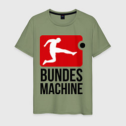 Футболка хлопковая мужская Bundes machine football, цвет: авокадо