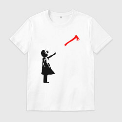 Футболка хлопковая мужская Девочка и топор, цвет: белый