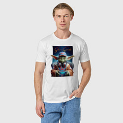 Футболка хлопковая мужская Star eSports - Yoda, цвет: белый — фото 2