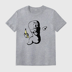 Футболка хлопковая мужская Червяк с бананом, цвет: меланж