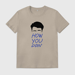 Футболка хлопковая мужская How you doin, цвет: миндальный