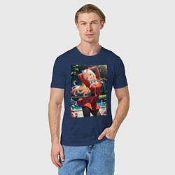 Футболка хлопковая мужская Марин Китагава косплей 002 Darling in the Franxx, цвет: тёмно-синий — фото 2