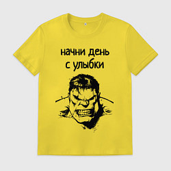 Мужская футболка Начни день с улыбки халк