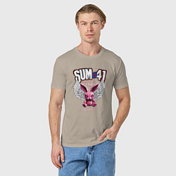 Футболка хлопковая мужская Sum 41 розовый кролик, цвет: миндальный — фото 2