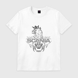 Футболка хлопковая мужская Scania super, цвет: белый