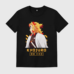 Футболка хлопковая мужская Клинок рассекающий демонов Kyoujurou профиль, цвет: черный