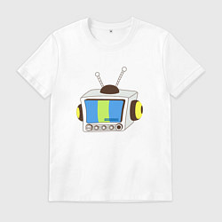 Футболка хлопковая мужская Television, цвет: белый