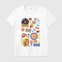 Футболка хлопковая мужская Ретро вещи из 90 годов, цвет: белый