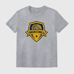 Футболка хлопковая мужская Basket team, цвет: меланж
