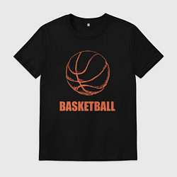 Футболка хлопковая мужская Ball basket, цвет: черный