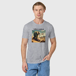 Футболка хлопковая мужская Lirili larili - elephant - brainrot meme, цвет: меланж — фото 2