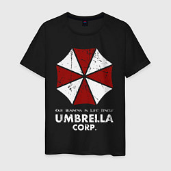 Футболка хлопковая мужская Umbrella corporation logo, цвет: черный
