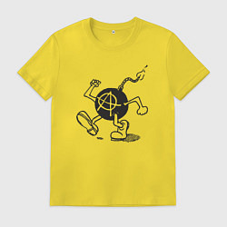 Футболка хлопковая мужская Bomb anarchy, цвет: желтый