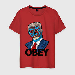 Футболка хлопковая мужская Trump obey, цвет: красный